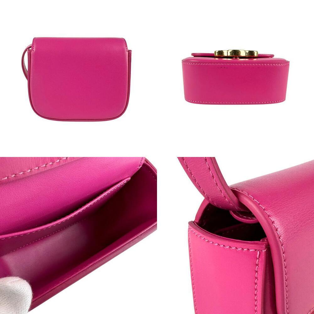 Celine Gold Crossbody Leather Shoulder Pink Claude Bag Gold Pink - Picture 3 of 5